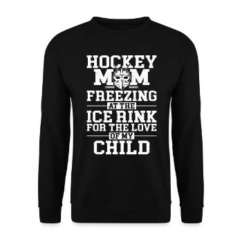 Ice Hockey Vintage Mom Mother - Unisex Pullover - Schwarz - Vorne - Alina (178cm) & Michal (187cm)