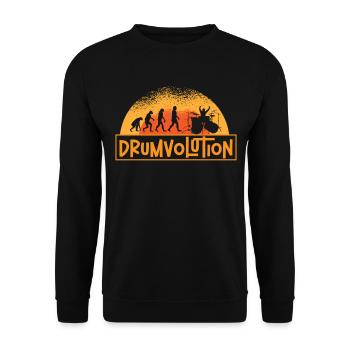 Drumvolution Drums Drumming Percussion Drummer - Unisex Sweatshirt - black - Front - Alina (178cm) & Michal (187cm)