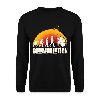 Drumvolution Drums Drumming Percussion Drummer - Unisex Sweatshirt - black - Front - Alina (178cm) & Michal (187cm)