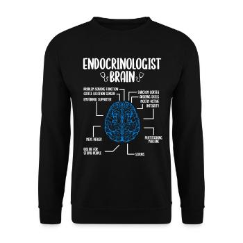 Endocrinologist Diabetologist Accessories Badge - Unisex Sweatshirt - black - Front - Alina (178cm) & Michal (187cm)