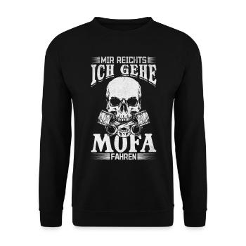 Mir Reichts Ich gehe Mofa fahren I Motorrad - Unisex Pullover - Schwarz - Vorne - Alina (178cm) & Michal (187cm)