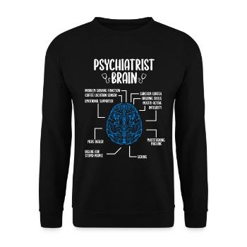 Psychiatre Accessoires Psychiatre Badge Reel - Sweat-shirt Unisexe - noir - Devant - Alina (178cm) & Michal (187cm)