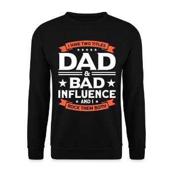 Papa Papa Père Cadeau - Sweat-shirt Unisexe - noir - Devant - Alina (178cm) & Michal (187cm)