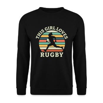 Rugby Rugby Player Rubgyteam Rugby Fans Cadeau - Sweat-shirt Unisexe - noir - Devant - Alina (178cm) & Michal (187cm)