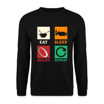 Rugby Rugby Player Rubgyteam Rugby Fans Cadeau - Sweat-shirt Unisexe - noir - Devant - Alina (178cm) & Michal (187cm)