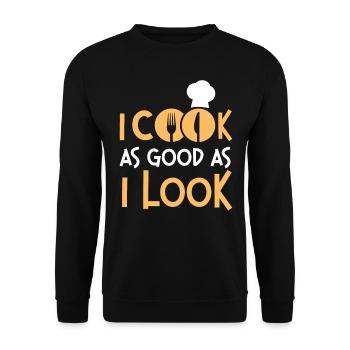 Cooking Cook Kitchen Chef I Cook - Unisex Pullover - Schwarz - Vorne - Alina (178cm) & Michal (187cm)