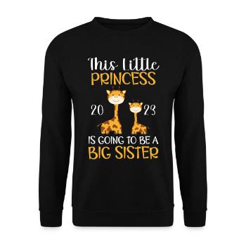 This little princess will be big sister in 2023 - Unisex Sweatshirt - black - Front - Alina (178cm) & Michal (187cm)