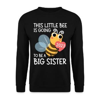 This little bee will be big sister in 2023 - Unisex Sweatshirt - black - Front - Alina (178cm) & Michal (187cm)