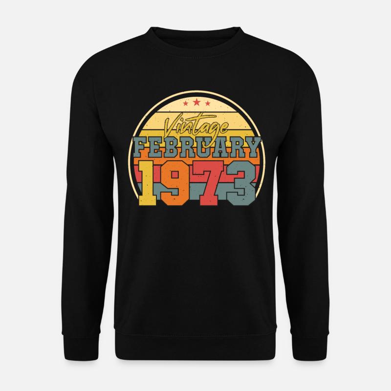 Februar 1973 Vintage Geschenk - Unisex Pullover - Schwarz