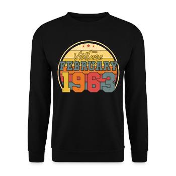 Millésime 1963 en février - Sweat-shirt Unisexe - noir - Devant - Alina (178cm) & Michal (187cm)