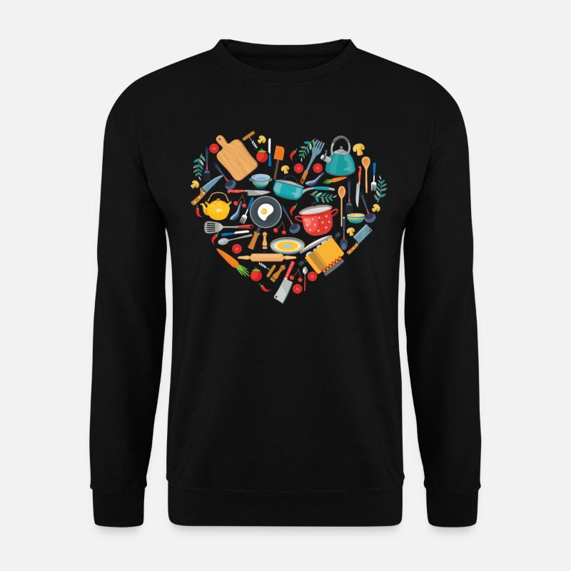 Cooking Cook Heart Tools Kitchen - Unisex Sweatshirt - black