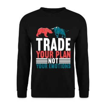 Aktien Aktionär Investor - Unisex Pullover - Schwarz - Vorne - Alina (178cm) & Michal (187cm)