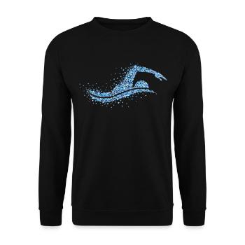 Swimming Swimmer Water Sports Gift - Unisex Sweatshirt - black - Front - Alina (178cm) & Michal (187cm)