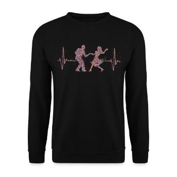 Couple Dance Dance Dance Couple Heartbeat - Unisex Sweatshirt - black - Front - Alina (178cm) & Michal (187cm)