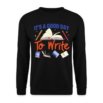 Écriture de livre Roman Écrivain & - Sweat-shirt Unisexe - noir - Devant - Alina (178cm) & Michal (187cm)
