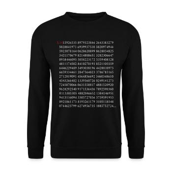 Die Ersten 500 Ziffern Der Kreiszahl Pi 3.14 Mathe - Unisex Pullover - Schwarz - Vorne - Alina (178cm) & Michal (187cm)