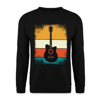 Gitarre Rockmusik für Gitarristen Retro Vintage - Unisex Pullover - Schwarz - Vorne - Alina (178cm) & Michal (187cm)