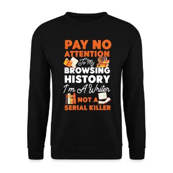Writing Book Novel Writer & - Unisex Pullover - Schwarz - Vorne - Alina (178cm) & Michal (187cm)