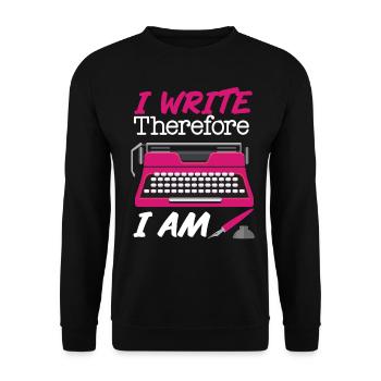 Writing Typewriter Novel Writer & - Unisex Sweatshirt - black - Front - Alina (178cm) & Michal (187cm)