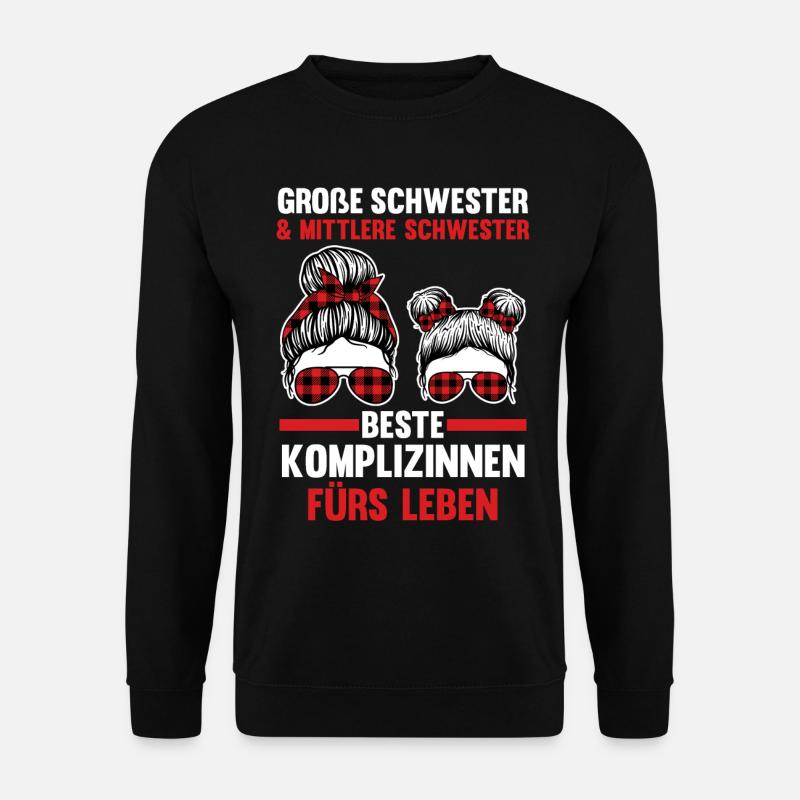 Große und Mittlere Schwester - Unisex Pullover - Schwarz