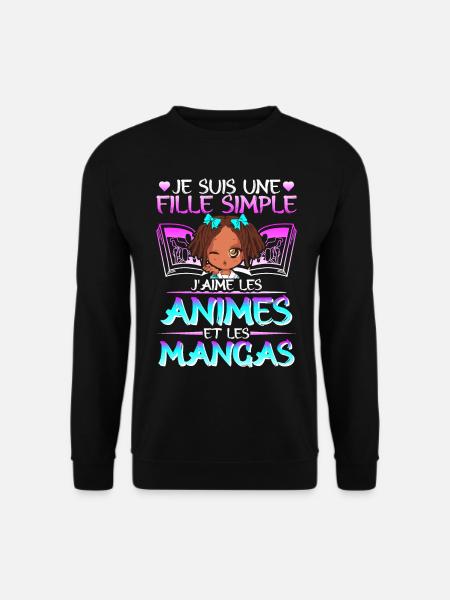 Animé Manga Humour Japonais Kawaii Fille - Sweat-shirt Unisexe - noir