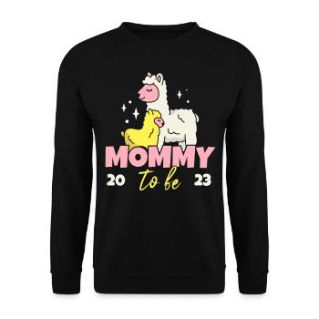 Mommy To Be 2023 Schwangere Mutter - Unisex Pullover - Schwarz - Vorne - Alina (178cm) & Michal (187cm)