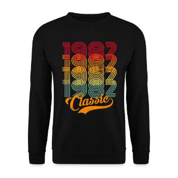 Vintage 1982 82 Birthday Retro Vintage Gift - Unisex Sweatshirt - black - Front - Alina (178cm) & Michal (187cm)