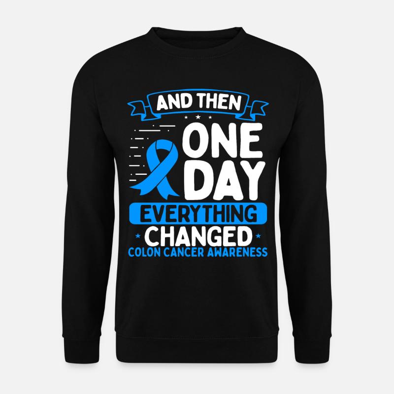 Colon Cancer Awareness Warrior Survivor Ribbon - Unisex Pullover - Schwarz