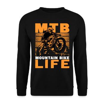 MTB Mountain Bike Life - Unisex Sweatshirt - black - Front - Alina (178cm) & Michal (187cm)