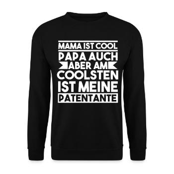 Patenkind Patensohn Patentochter Patentante - Unisex Pullover - Schwarz - Vorne - Alina (178cm) & Michal (187cm)