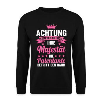 Patentante - Unisex Pullover - Schwarz - Vorne - Alina (178cm) & Michal (187cm)