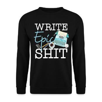 Writing Typewriter Novel Writer & - Unisex Sweatshirt - black - Front - Alina (178cm) & Michal (187cm)