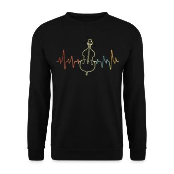Violoncelle Heartbeat Violoncelliste Orchestre Musicien Rétro - Sweat-shirt Unisexe - noir - Devant - Alina (178cm) & Michal (187cm)