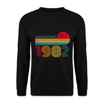 Vintage 1982 82 Birthday Retro Vintage Gift - Unisex Sweatshirt - black - Front - Alina (178cm) & Michal (187cm)
