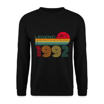 Vintage 1992 92 Birthday Retro Vintage Gift - Unisex Sweatshirt - black - Front - Alina (178cm) & Michal (187cm)