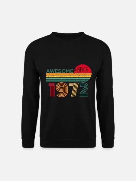 Vintage 1972 72 Geburtstag Retro Jahrgang Geschenk - Unisex Pullover - Schwarz
