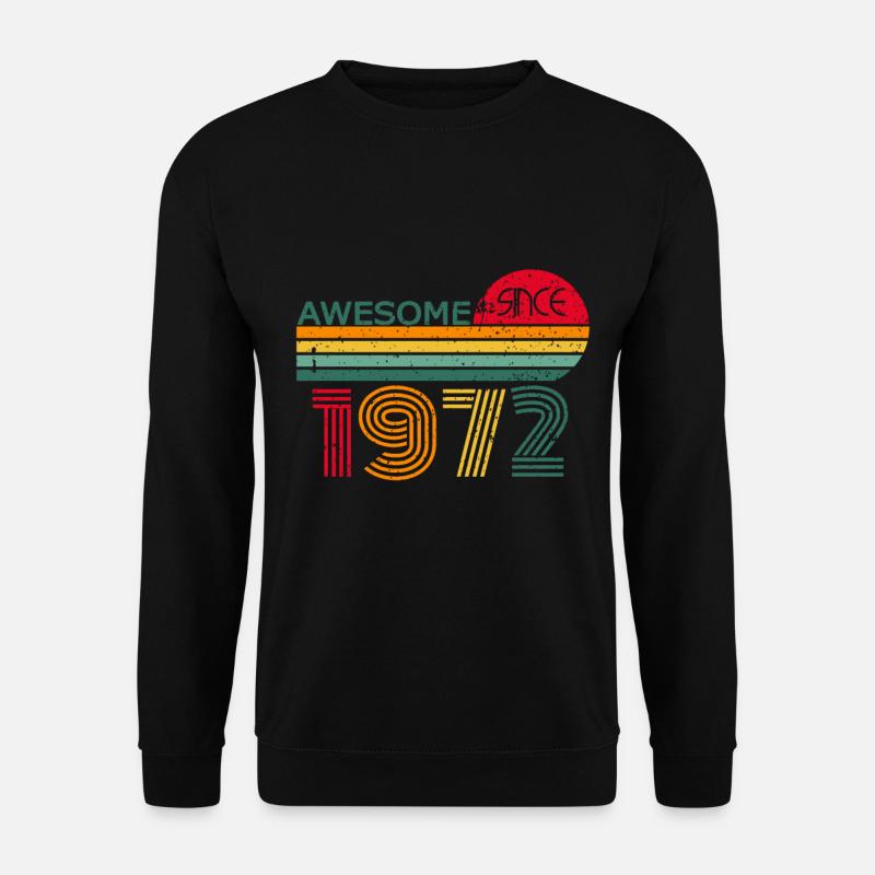 Vintage 1972 72 Geburtstag Retro Jahrgang Geschenk - Unisex Pullover - Schwarz