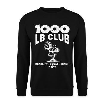 Musculation 1000 Lb Club Fitness Haltérophilie - Sweat-shirt Unisexe - noir - Devant - Alina (178cm) & Michal (187cm)