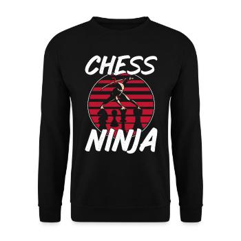 Chess Player Piece Vintage Ninja - Unisex Sweatshirt - black - Front - Alina (178cm) & Michal (187cm)