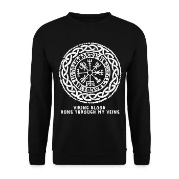 Viking Blood runs Through my Veins - Unisex Sweatshirt - black - Front - Alina (178cm) & Michal (187cm)