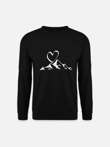 Berg Trekking Berge Outdoor Wandern Berg Herz - Unisex Pullover - Schwarz