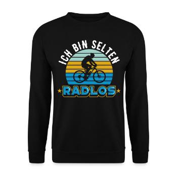 Fahrrad | Ich bin selten Radlos - Unisex Pullover - Schwarz - Vorne - Alina (178cm) & Michal (187cm)
