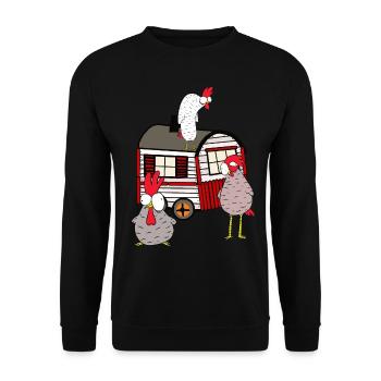 Trailer Chicken coop poultry poultry farm - Unisex Sweatshirt - black - Front - Alina (178cm) & Michal (187cm)