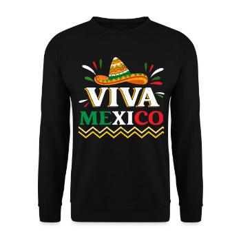 Viva Mexico Sambrero - Unisex Sweatshirt - black - Front - Alina (178cm) & Michal (187cm)
