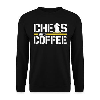 Chess Player Piece Vintage Coffee - Unisex Sweatshirt - black - Front - Alina (178cm) & Michal (187cm)