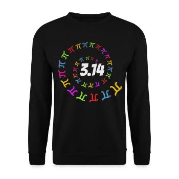 Pi Day 3.14 Pi Mathe Pi Zahl Pi Spiral Pi Day 2022 - Unisex Pullover - Schwarz - Vorne - Alina (178cm) & Michal (187cm)