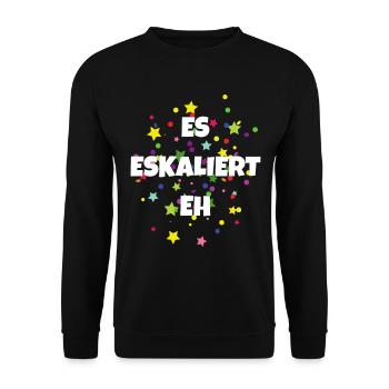 Karneval Ersatz Kostüm Fasching Outfit - Unisex Pullover - Schwarz - Vorne - Alina (178cm) & Michal (187cm)