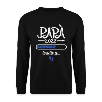 Papa 2023 Loading Schwangerschaft Vater Geburt - Unisex Pullover - Schwarz - Vorne - Alina (178cm) & Michal (187cm)