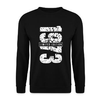 1973 Édition limitée Année de naissance 1973 Décoration Grunge - Sweat-shirt Unisexe - noir - Devant - Alina (178cm) & Michal (187cm)