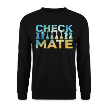 Chess Player Piece Watercolor - Unisex Pullover - Schwarz - Vorne - Alina (178cm) & Michal (187cm)